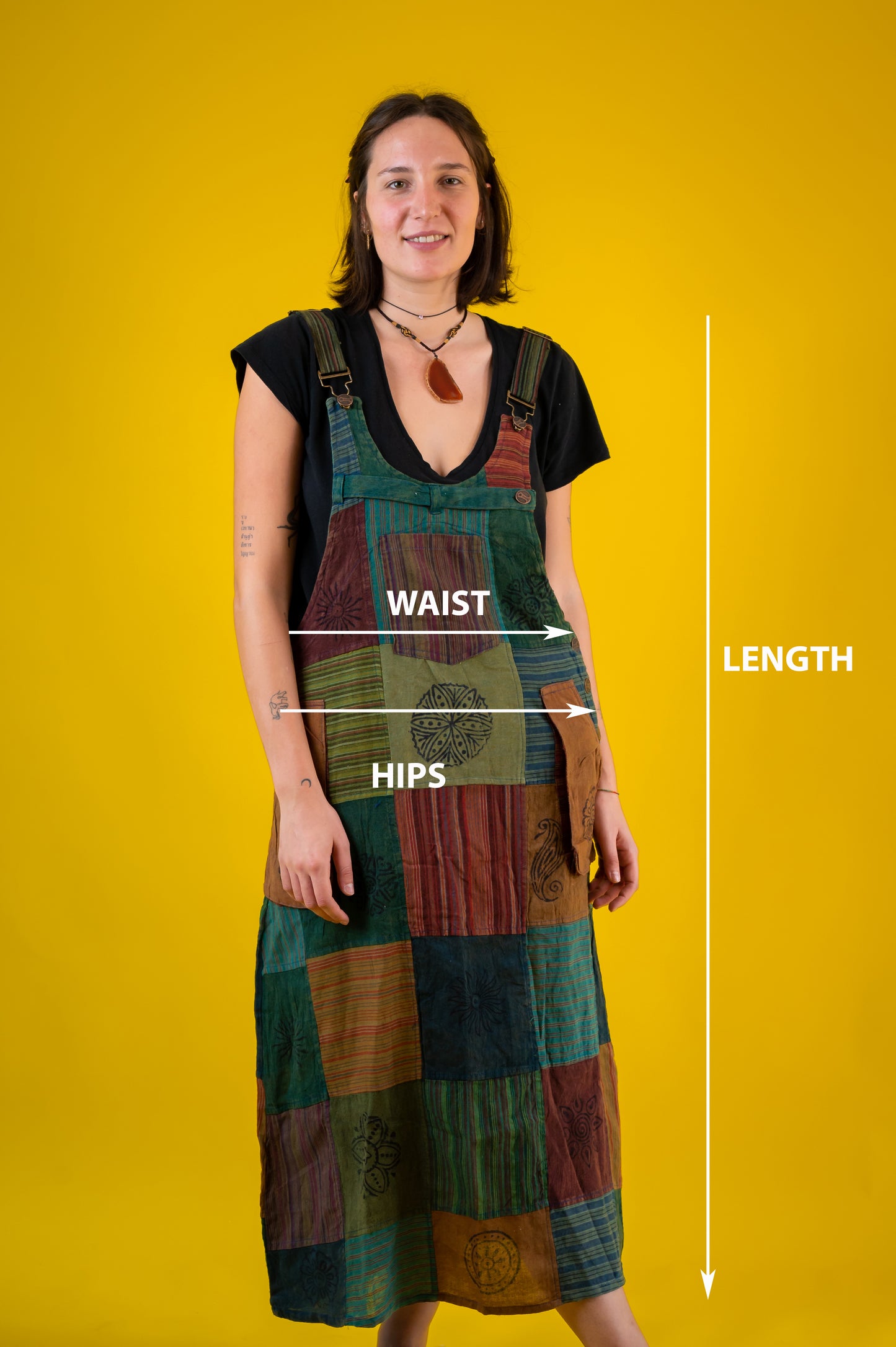 100% Cotton | Patch | Dungaree | Block print | Length Adjustable | Stone Washed | Ethical Hippie | Jumpsuites | Overall | Made In Nepal