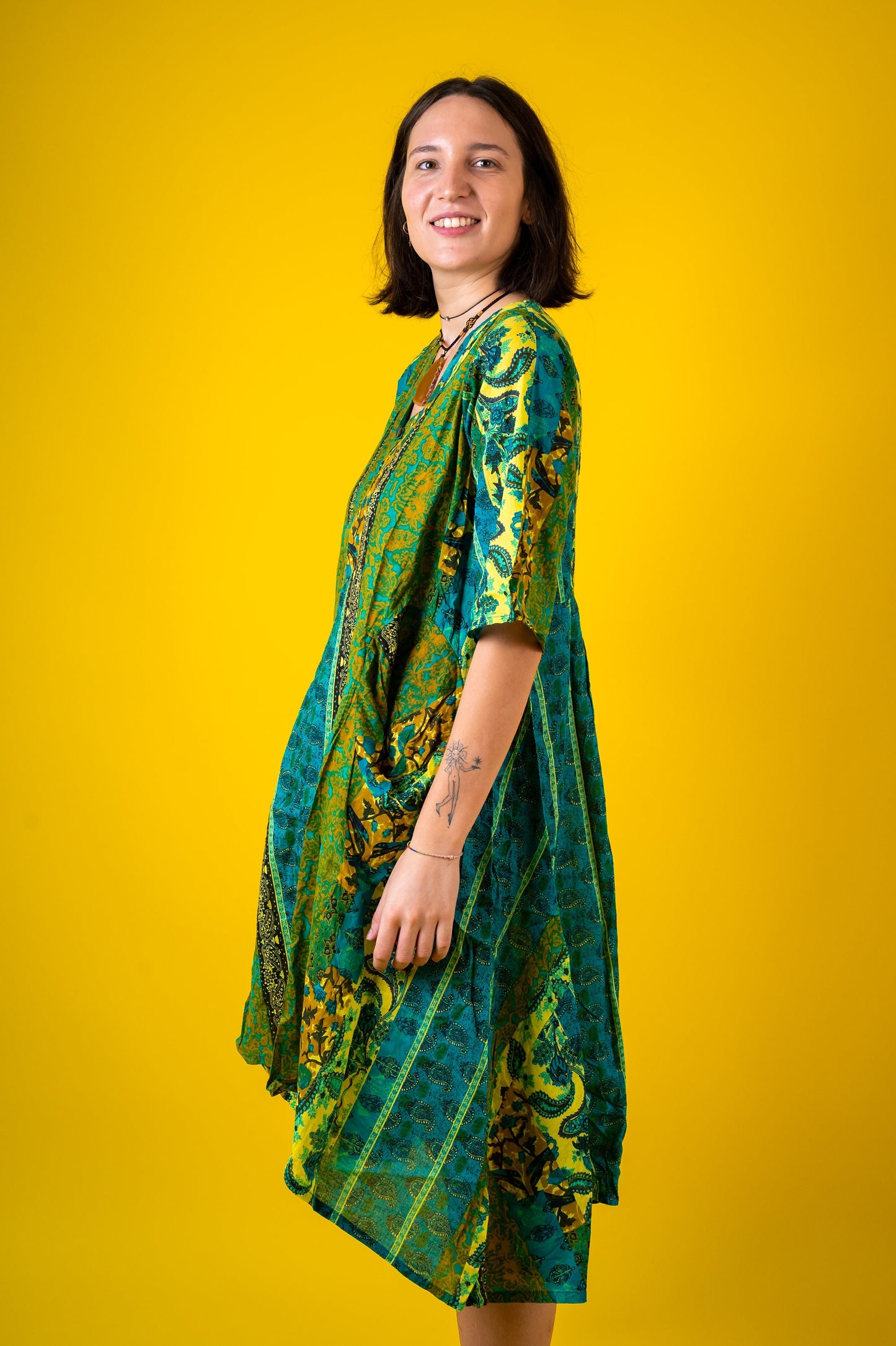 Loose Fit | Relaxed | Floral | 3 buttons | Boho | maxi | 100% cotton| Dress | Made In Nepal