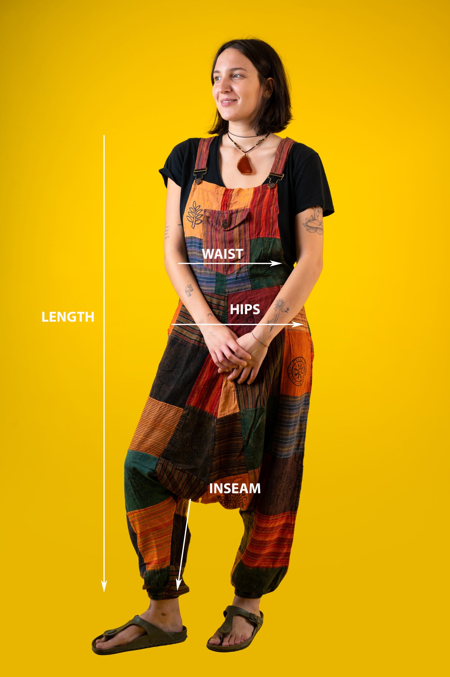 100% Cotton | Patch | Patchwork | Stone Washed | Dungaree | Length Adjustable | Ethical  Hippie | Jumpsuites | Overall | Made In Nepal