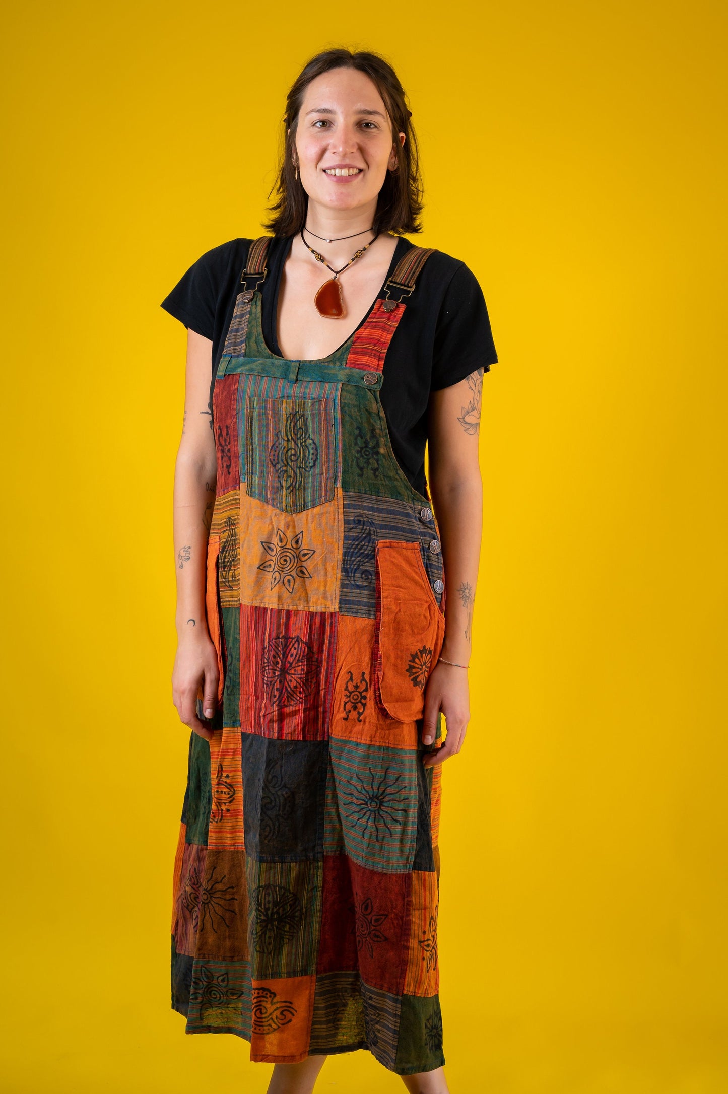 100% Cotton | Patch | Dungaree | Block print | Length Adjustable | Stone Washed | Ethical  Hippie | Jumpsuites | Overall | Made In Nepal