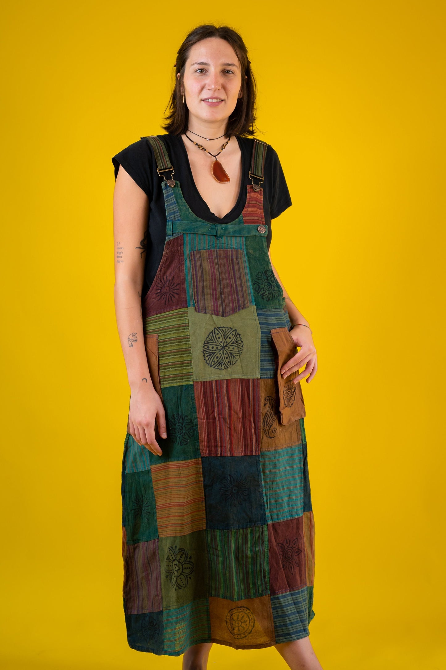 100% Cotton | Patch | Dungaree | Block print | Length Adjustable | Stone Washed | Ethical  Hippie | Jumpsuites | Overall | Made In Nepal