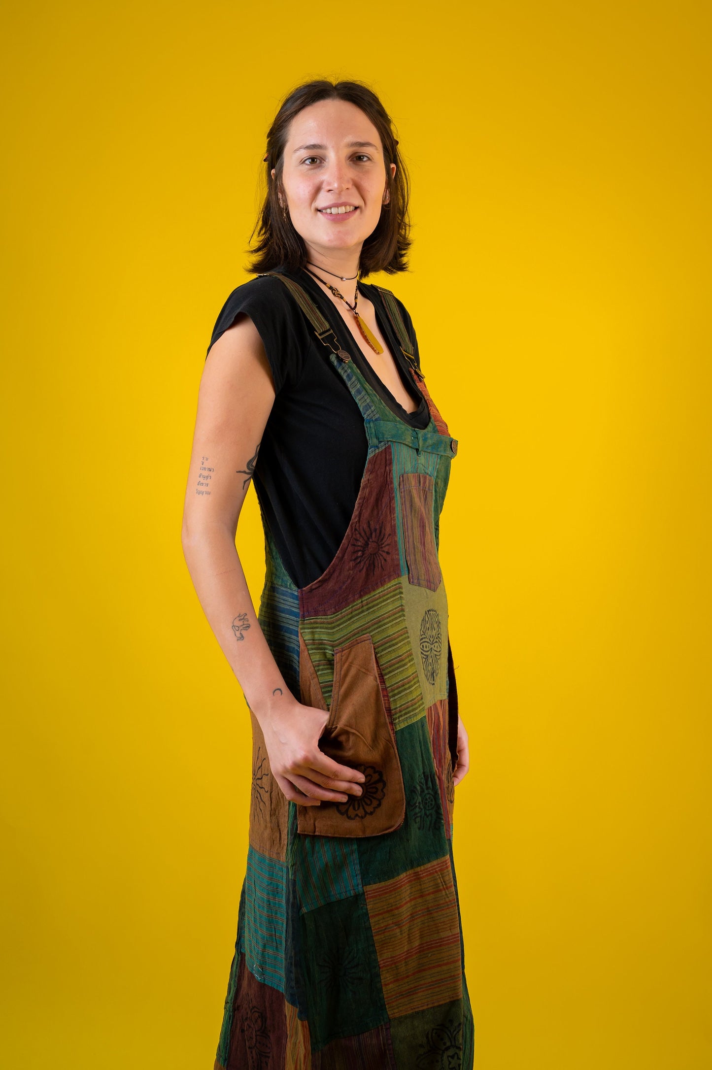 100% Cotton | Patch | Dungaree | Block print | Length Adjustable | Stone Washed | Ethical  Hippie | Jumpsuites | Overall | Made In Nepal