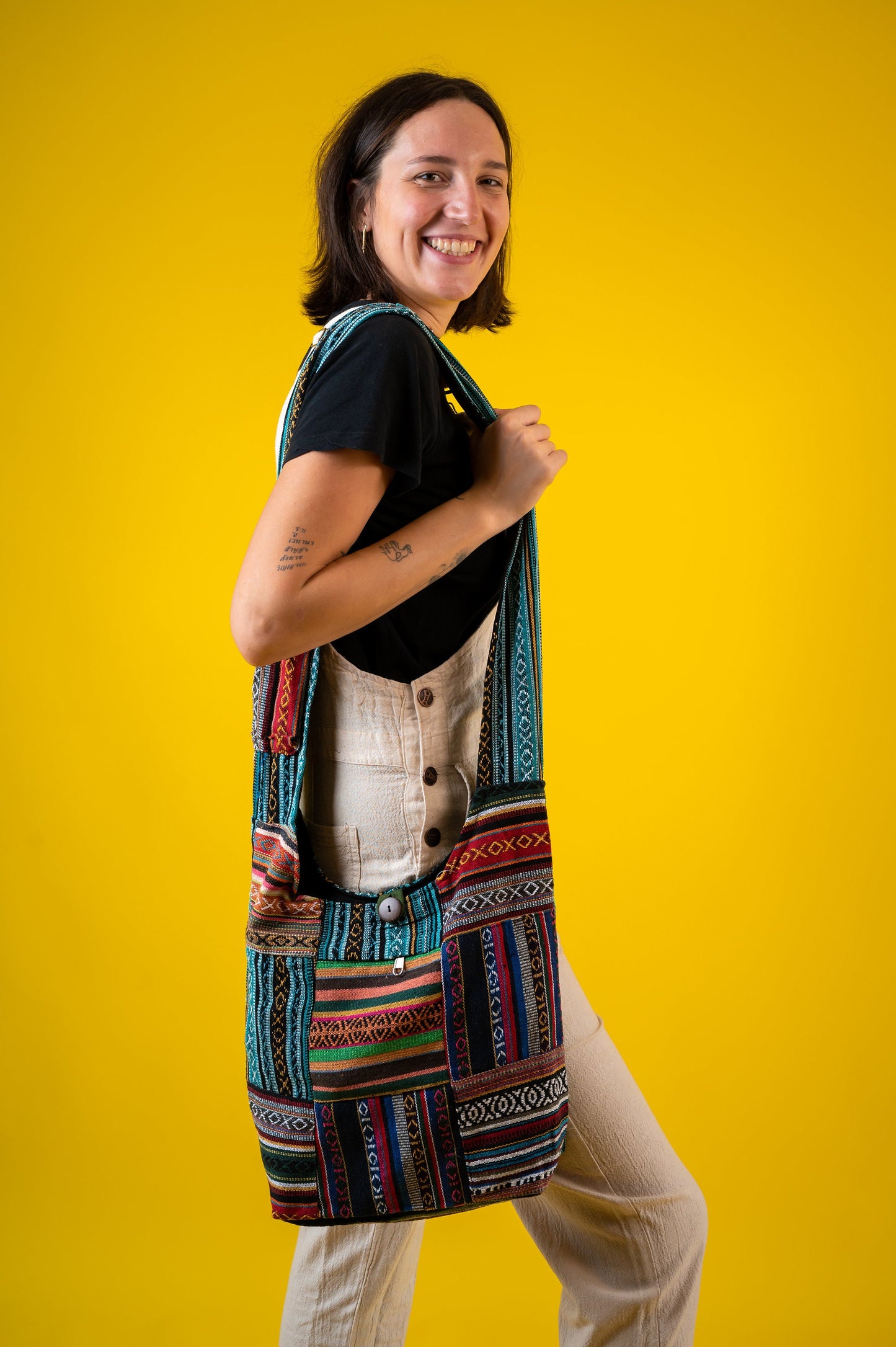 100% Cotton | Gheri | Patchwork | Patch | Side | Hobo | Hippi | Bag | Made In Nepal